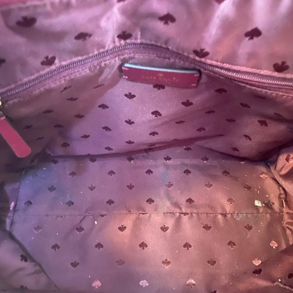 VERY GOOD Used Condition - Kate Spade Hayden Blackberry Nylon Zip Tote - Picture 6 of 7